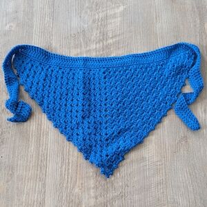 Handmade Blue Crochet Bandana